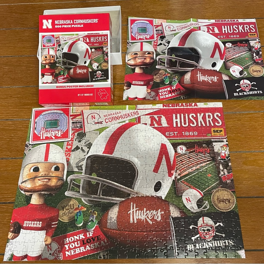 Nebraska Cornhusker JIGSAW PUZZLE Huskers football poster You the Fan 500 pieces